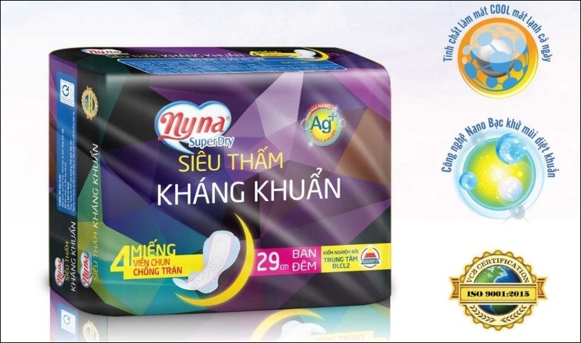 Băng vệ sinh Nyna siêu thấm, kháng khuẩn