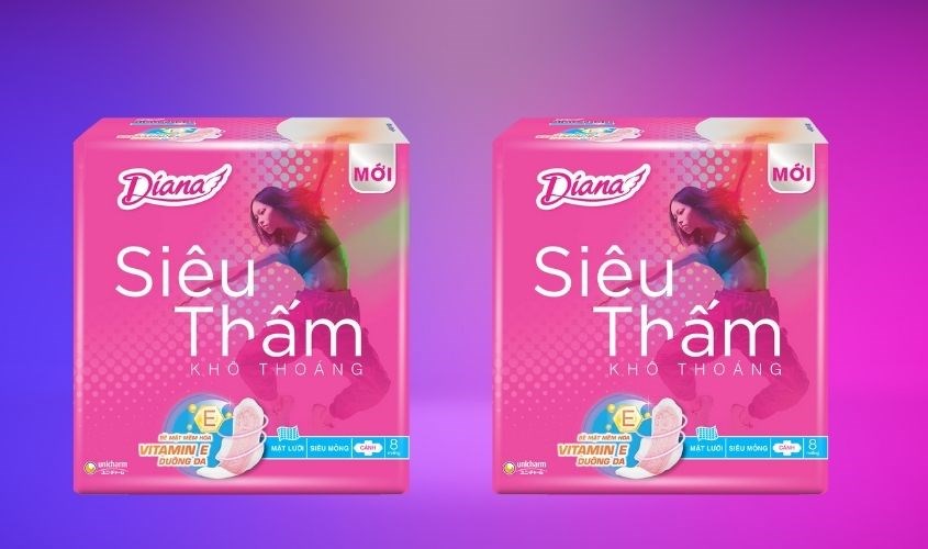 Băng vệ sinh ban ngày Diana Siêu Thấm chống tràn có cánh 20 miếng