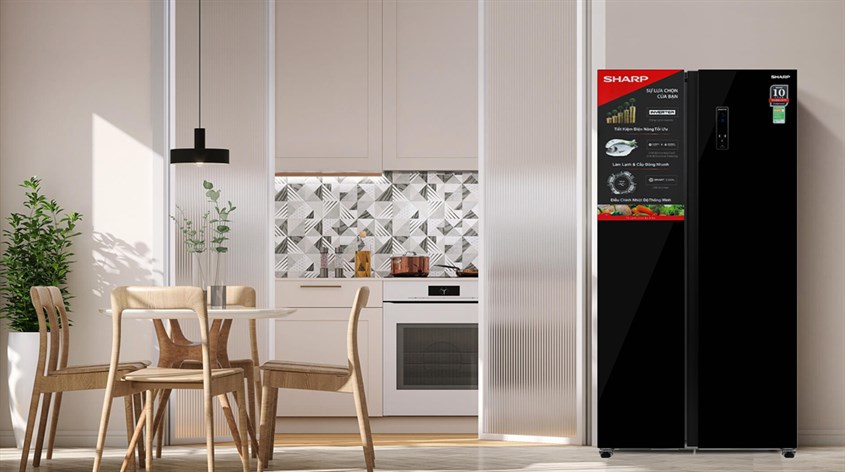Tủ lạnh Sharp Inverter 532 lít Side By Side SJ-SBX530VG-BK sở hữu bộ lọc khử mùi Deodorizer bảo quản tốt thực phẩm
