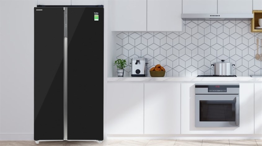 Tủ lạnh Beko Inverter GNO62251GBVN​ mang thiết kế mặt kính đen bóng sang trọng, dung tích lớn rộng rãi