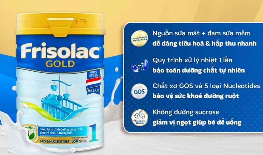Sữa bột Friso Gold số 1 hương vani 850g (0 - 6 tháng)