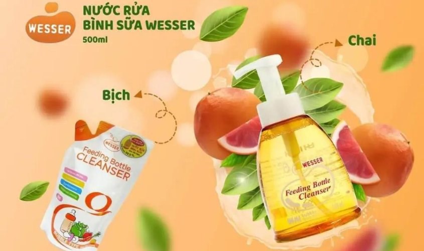 Nước rửa bình sữa Wesser chai 500 ml hương bưởi