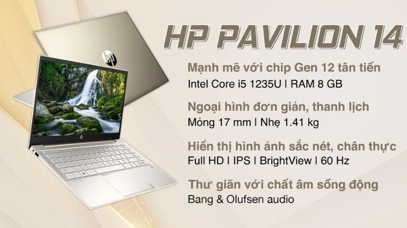 Laptop HP Pavilion 14 dv2033TU i5 được trang bị đầy đủ các cổng kết nối phổ biến 
