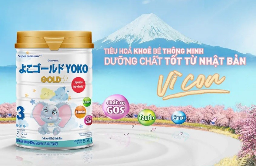 Sữa bột Vinamilk Yoko Gold số 3 850g (2 - 6 tuổi)
