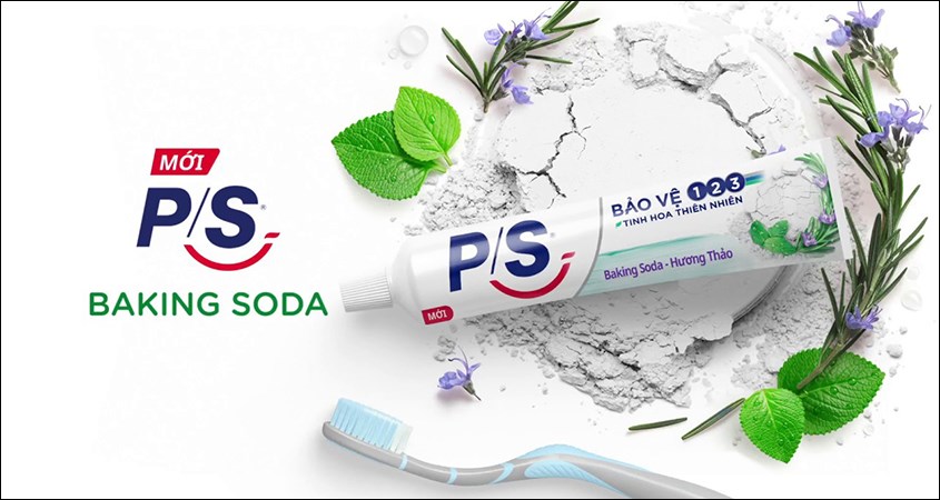 Kem đánh răng P/S bảo vệ 123 baking soda & hương thảo