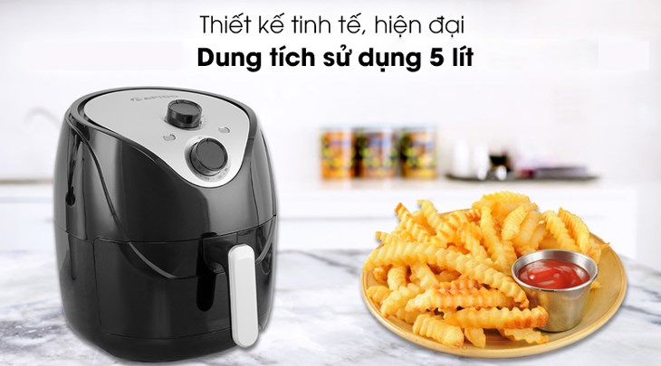 Nồi chiên không dầu Rapido RAF5.0M 5 lít có thiết kế tinh tế với vỏ ngoài gam màu đen - bạc, tô điểm cho không gian sử dụng Nồi chiên không dầu Rapido RAF5.0M 5 lít có thiết kế tinh tế với vỏ ngoài gam màu đen - bạc, tô điểm cho không gian sử dụng