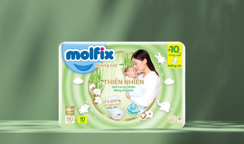 Tã lót Molfix thiên nhiên size NB1 100 miếng (Dưới 1 tháng) Tã lót Molfix thiên nhiên size NB1 100 miếng (Dưới 1 tháng)