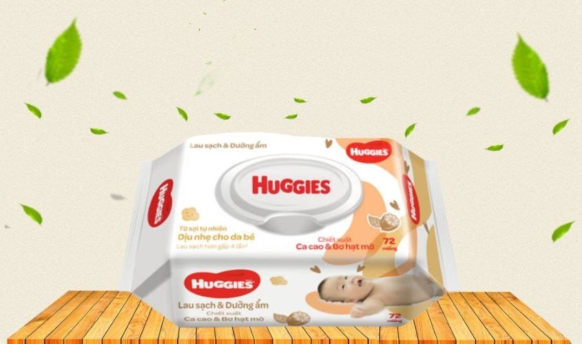Khăn ướt em bé Huggies Nourishing Clean không mùi gói 72 miếng