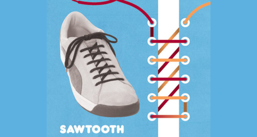 Cách thắt dây giày Sneaker kiểu Sawtooth