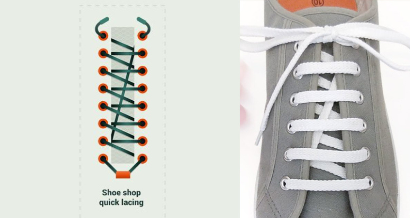Cách thắt dây giày Sneaker kiểu shoe shop