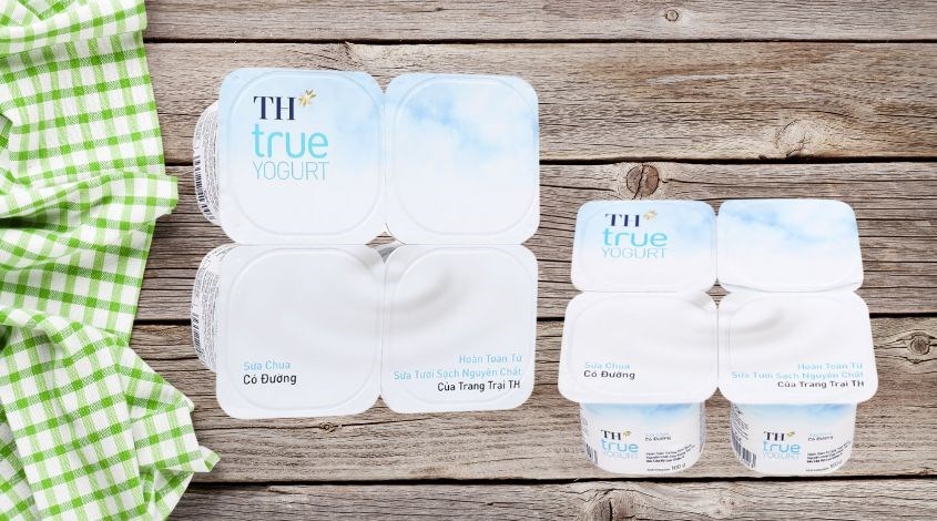 Lốc 4 hộp sữa chua có đường TH true YOGURT 100g