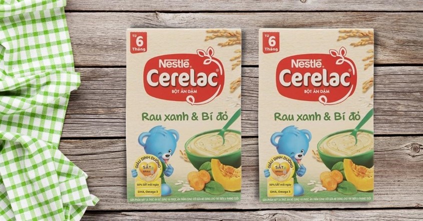 Bột ăn dặm Nestlé Cerelac rau xanh, bí đỏ hộp 200g