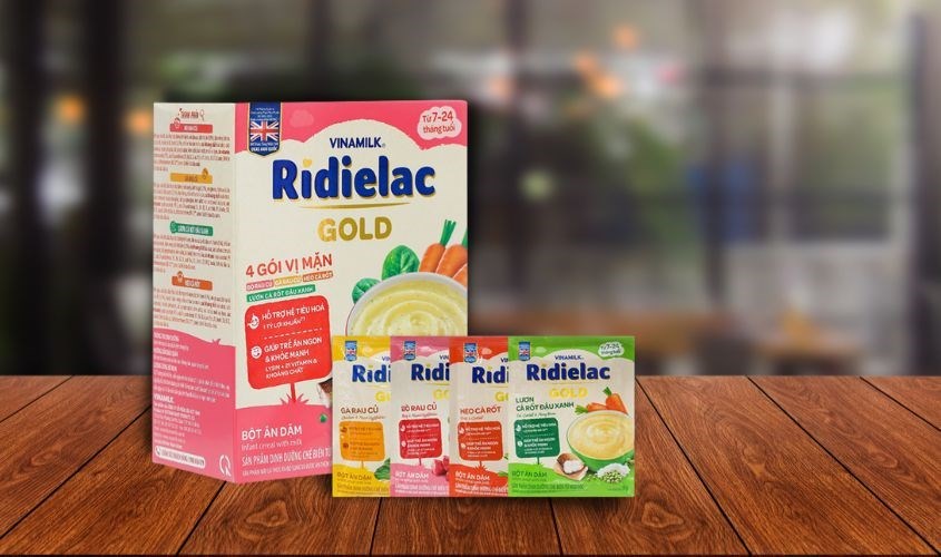 Bột ăn dặm Vinamilk RiDielac Gold 4 vị mặn hộp 200g