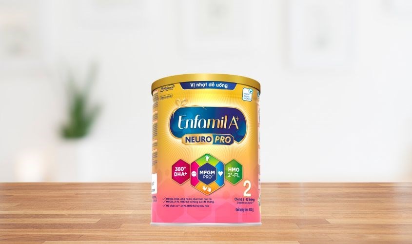 Sữa bột Enfamil A+ Neuropro số 2 vị nhạt dễ uống 400g