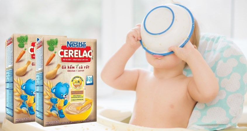 Bột ăn dặm Nestlé Cerelac gà hầm cà rốt hộp 200g giúp bé dễ dàng tiêu hóa hơn