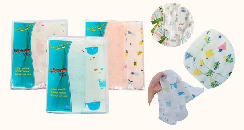 Khăn tắm sợi tre KACHOOBABY 4 lớp 80x80 cm
