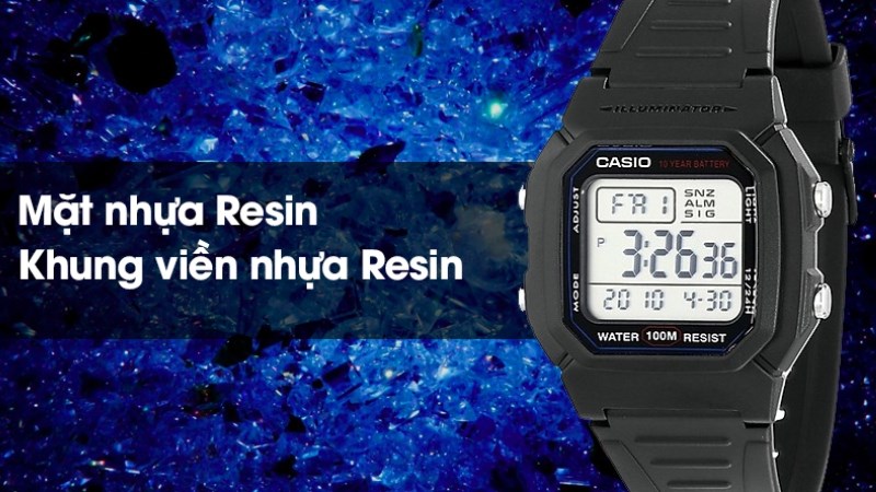 Đồng hồ CASIO 36.8 mm Nam W-800H-1AVDF có thiết kế khá trẻ trung, thể thao