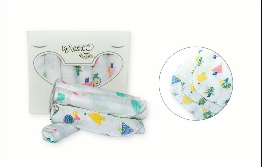 Khăn sữa sợi tre KACHOOBABY 4 lớp 30x30cm