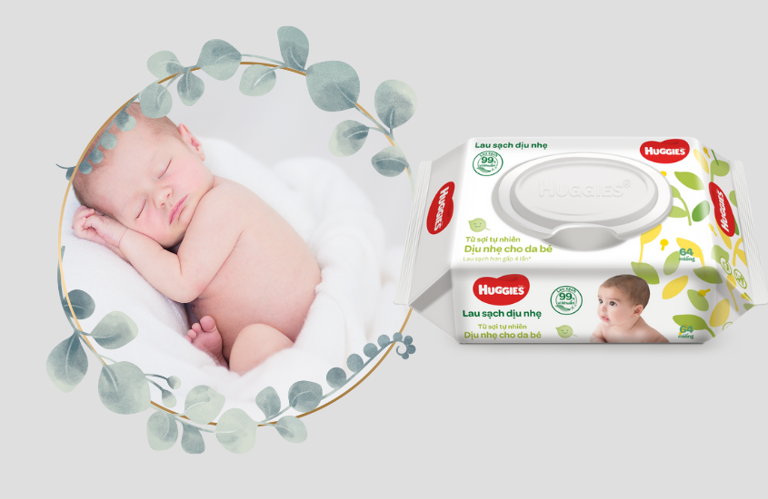 Khăn ướt Huggies gói 72 miếng