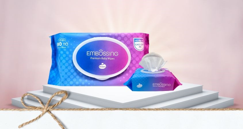 Khăn ướt Wesser dập nổi không mùi gói 80 miếng