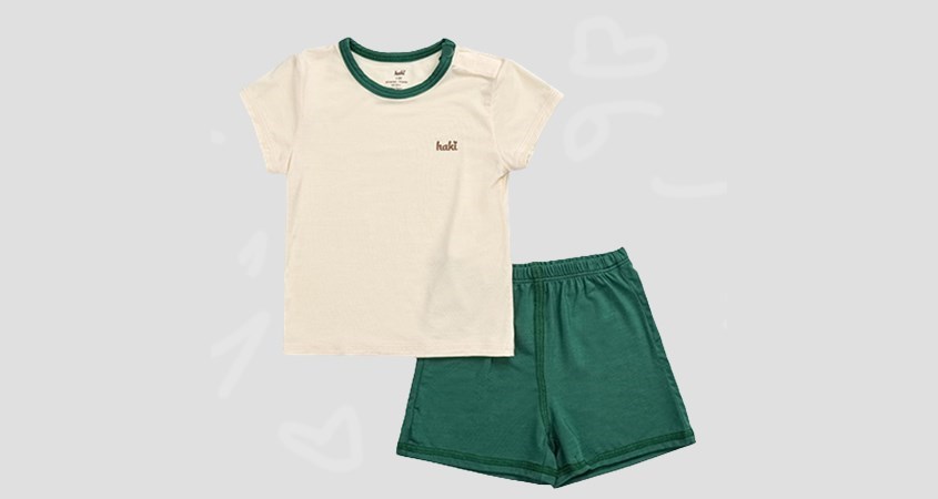 Bộ tay ngắn Haki BB043 màu xanh - kem