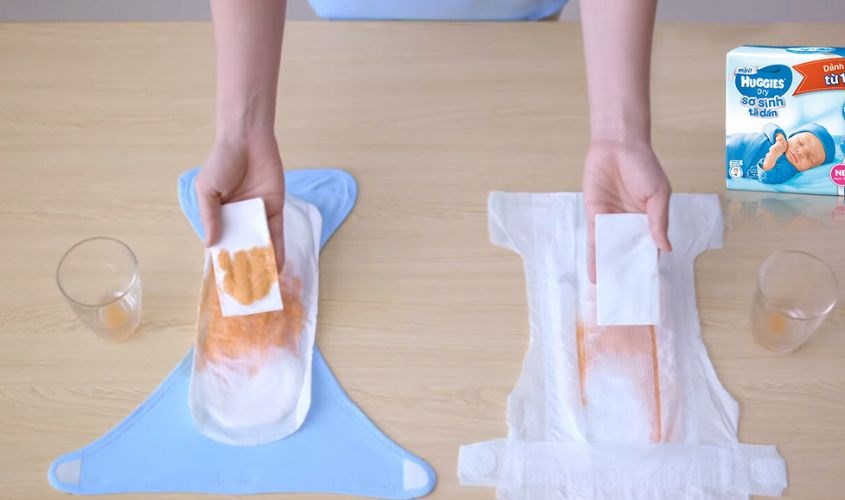 Tã dán có mức độ thấm hút tốt hơn so với tã thông thường