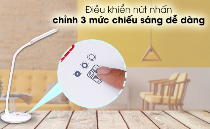 Đèn bàn học Điện Quang LDL05 cho phép người dùng tùy chỉnh mức sáng phù hợp theo nhu cầu