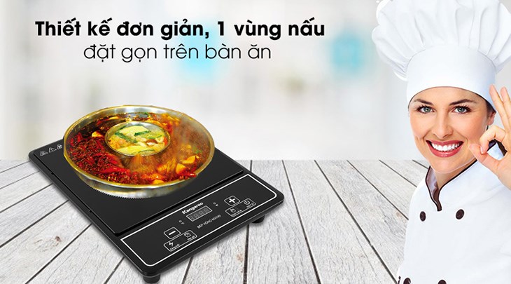Bếp hồng ngoại Kangaroo KG20IFP1 sở hữu kiểu dáng nhỏ gọn với 1 vùng nấu Bếp hồng ngoại Kangaroo KG20IFP1 sở hữu kiểu dáng nhỏ gọn với 1 vùng nấu