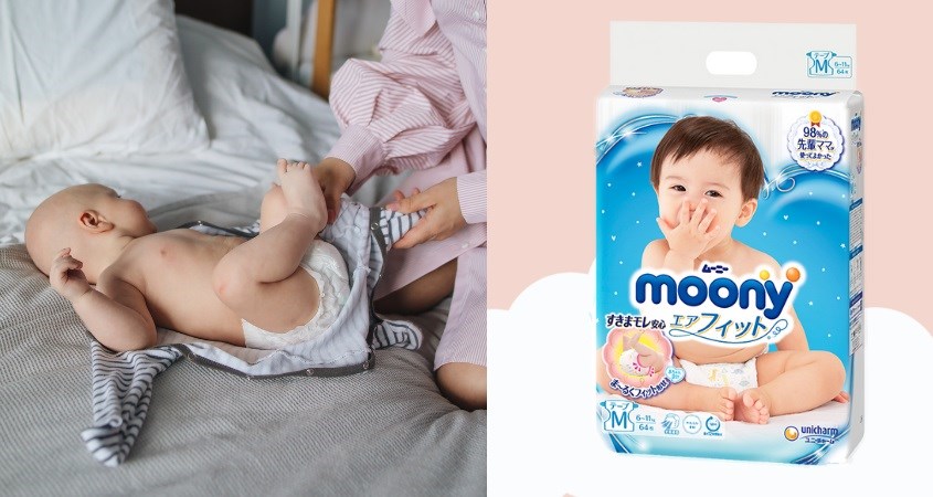 Tã dán Moony size M 64 miếng (6 - 11 kg)