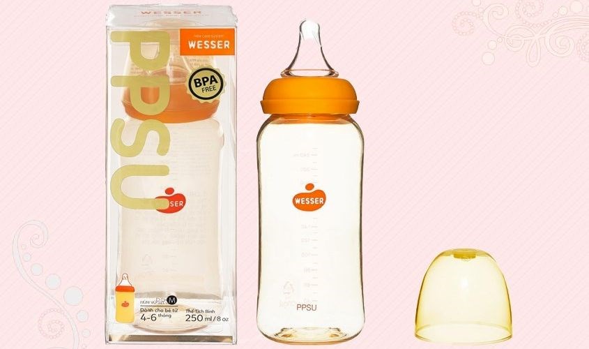 Bình sữa nhựa PPSU Wesser TBSWPP250 cổ hẹp 250ml Bình sữa nhựa PPSU Wesser TBSWPP250 cổ hẹp 250ml