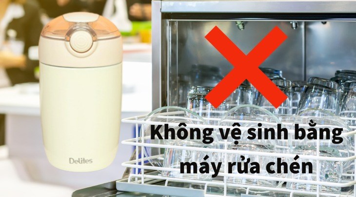 Không dùng máy rửa chén để vệ sinh các loại bình giữ nhiệt