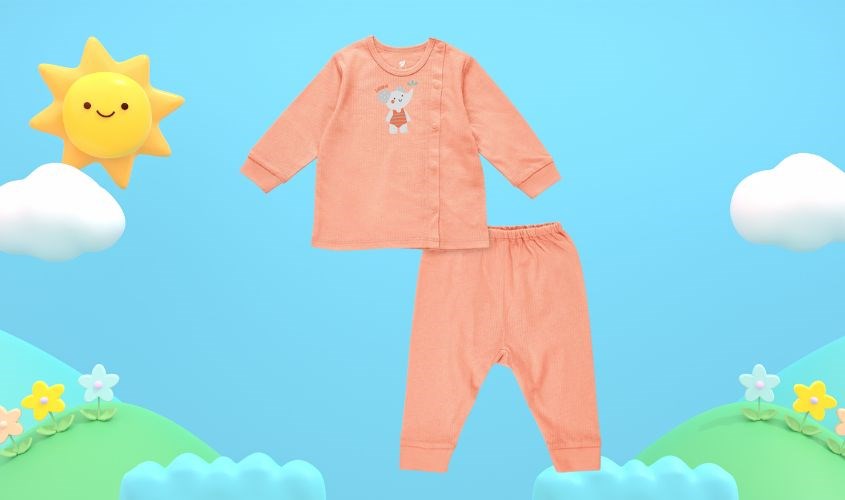 Bộ tay dài bé gái Lullaby NH108V màu cam