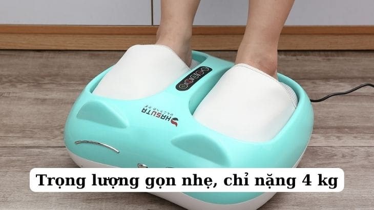 Máy massage chân HASUTA HMF-250 XANH có trọng lượng nhẹ chỉ 4kg