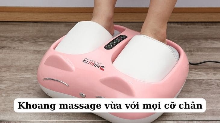 Máy massage chân HASUTA HMF-250 Hồng sở hữu khoang massage rộng rãi vừa với mọi cỡ chân