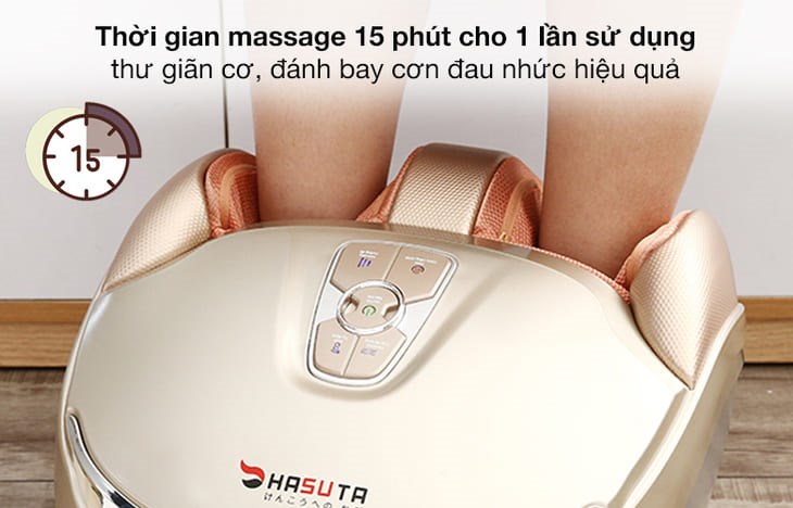 Máy massage chân HASUTA HMF-300 có chu trình massage tối đa 15 phút cho 1 lần sử dụng