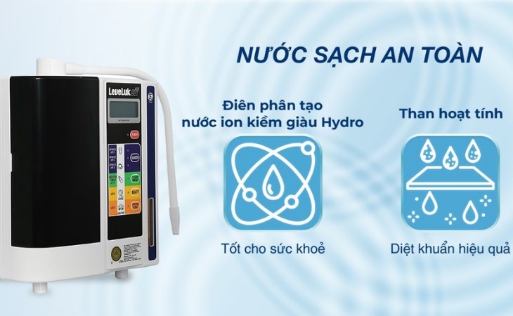 Máy lọc nước ion kiềm Kangen LeveLuk SD501 7 tấm điện cực diệt khuẩn hiệu quả, tốt cho sức khỏe
