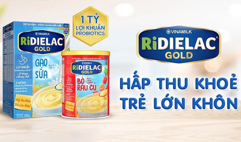 Bột ăn dặm Ridielac Gold chứa đầy đủ 5 nhóm chất dinh dưỡng