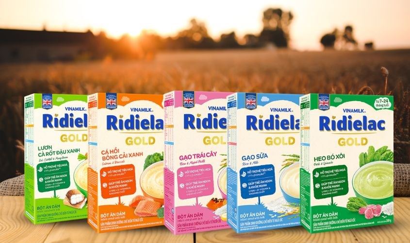 Bột ăn dặm Ridielac Gold đa dạng về mùi vị