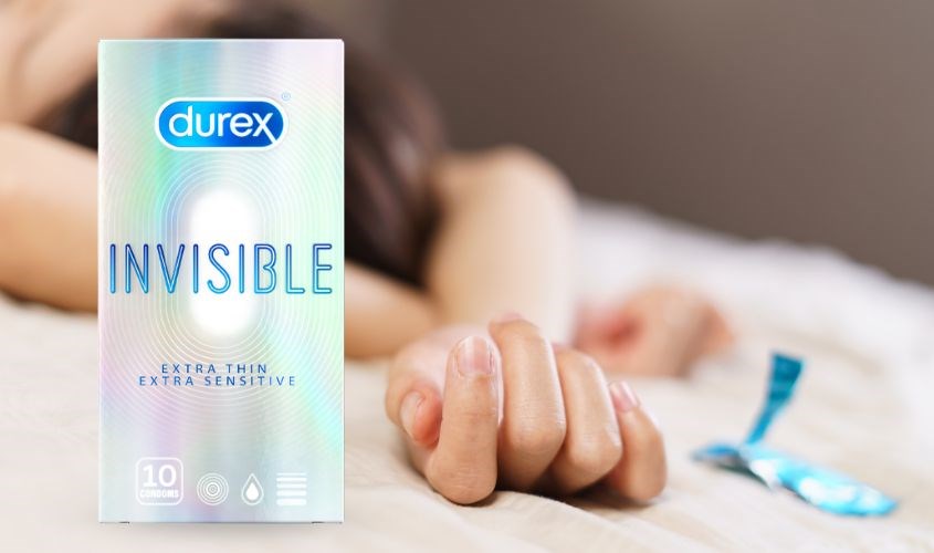 Hộp 10 cái bao cao su Durex Invisible 51 - 54 mm an toàn