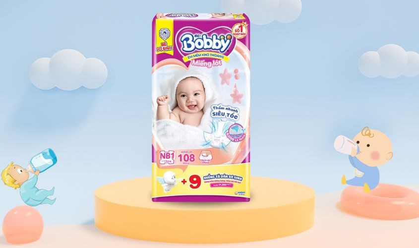 Miếng lót Bobby size NB1 117 miếng (Dưới 1 tháng)