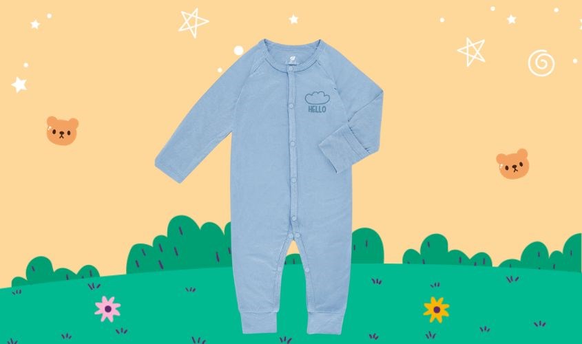 Bodysuit bé trai Lullaby NH114V màu xanh nhạt