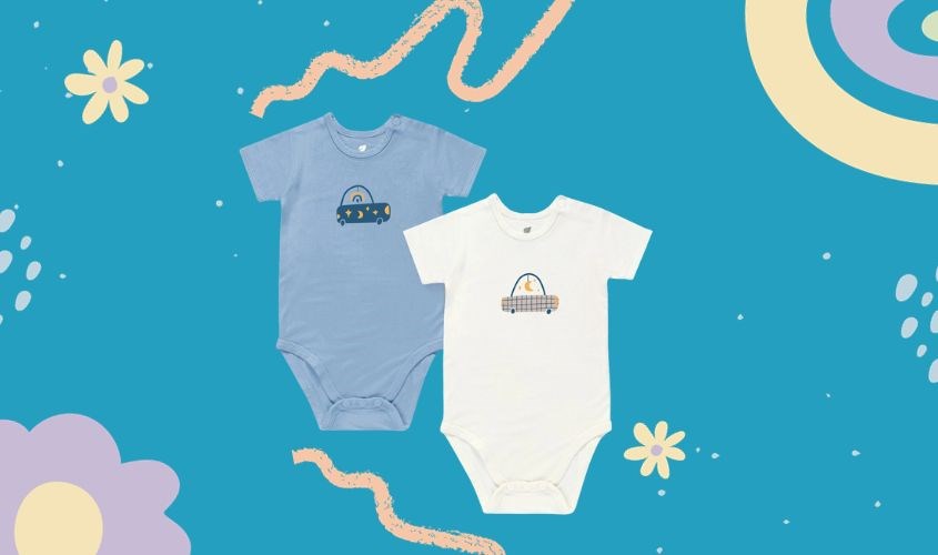 Combo 2 bodysuit Lullaby NH112V màu trắng - xanh