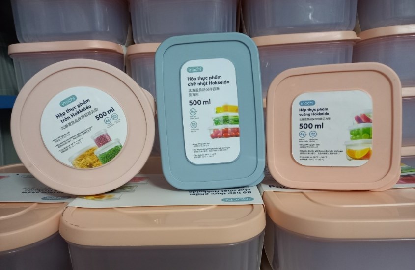 Hộp đựng thực phẩm nhựa Việt Nam 500 ml Inochi HIN.HOCN.0500 - Màu ngẫu nhiên