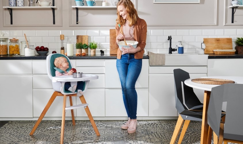 Ghế ăn Kinderkraft KK.TIXI (6 tháng - 5 tuổi) - Màu xanh dương