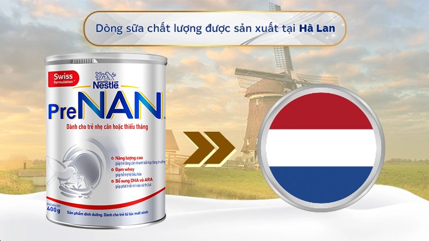 Sữa bột PreNAN 400g (trẻ sơ sinh) dành cho trẻ nhẹ cân, thiếu tháng