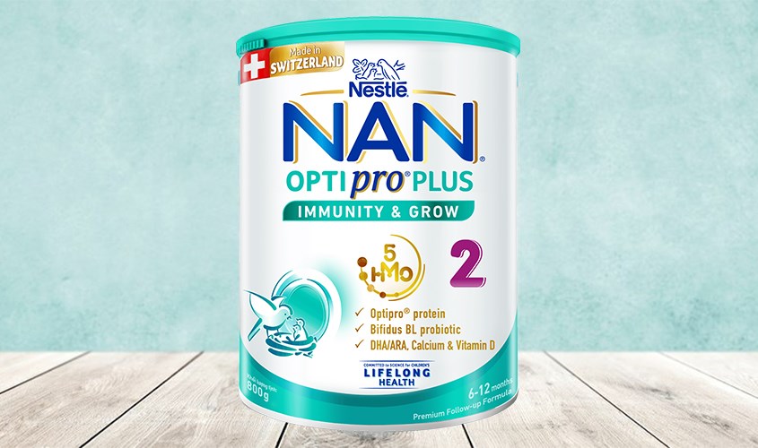 Sữa bột NAN Optipro Plus số 2 800g (6 - 12 tháng) có vị như sữa mẹ, dễ uống