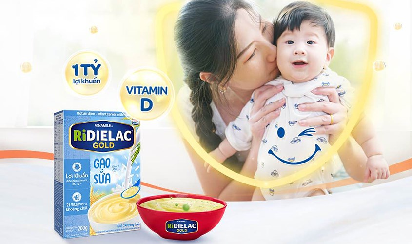 Bột ăn dặm Vinamilk RiDielac Gold gạo sữa hộp 200g (6 - 24 tháng) Bột ăn dặm Vinamilk RiDielac Gold gạo sữa hộp 200g (6 - 24 tháng)
