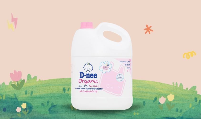 Nước giặt quần áo cho bé D-nee Hồng hương phấn can 3 lít Nước giặt quần áo cho bé D-nee Hồng hương phấn can 3 lít