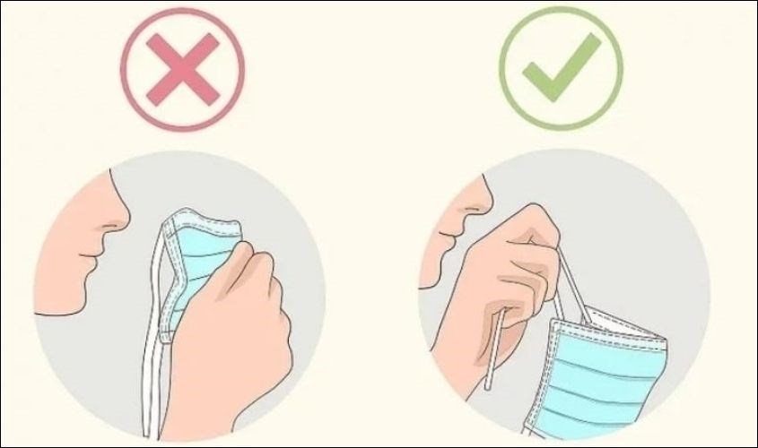 Tháo dây buộc phía sau đầu