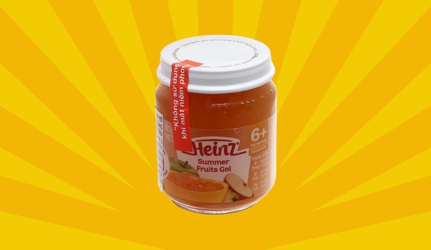 Dinh dưỡng trái cây nghiền Heinz táo, cam, dứa và chanh dây hũ 110g (từ 6 tháng)